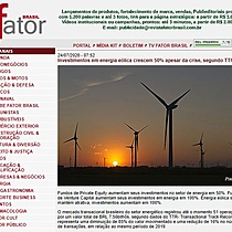 Investimentos em energia elica crescem 50% apesar da crise, segundo TTR